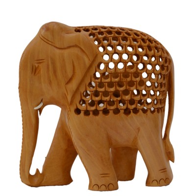 Wooden Handmade Elephant Idol Showpiece for Home Decor