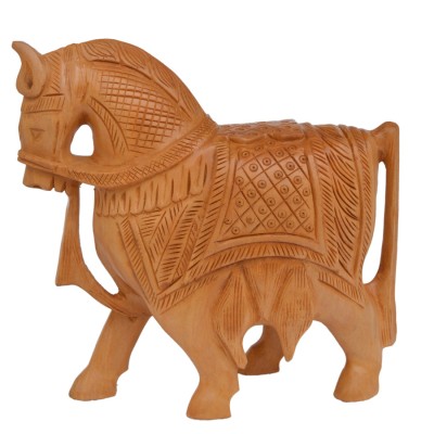 Wooden Carved & Carving Horse Decorative Showpiece