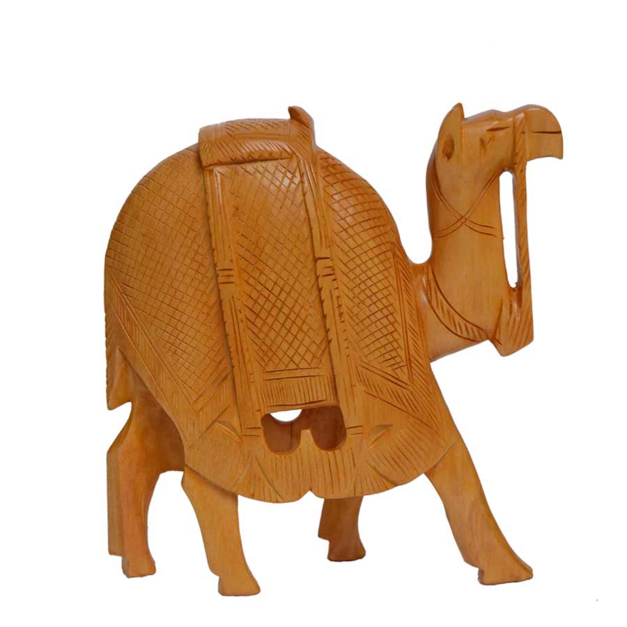 Kadamba Wood Camel Idol Decorative Showpiece