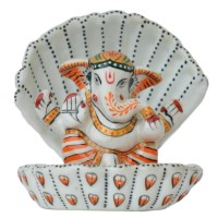 Meenakari Metal 4"Painting Shell Ganesh