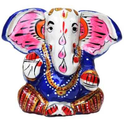 Meenakari Metal 2.5" Painting Big Ear Ganesh Statue